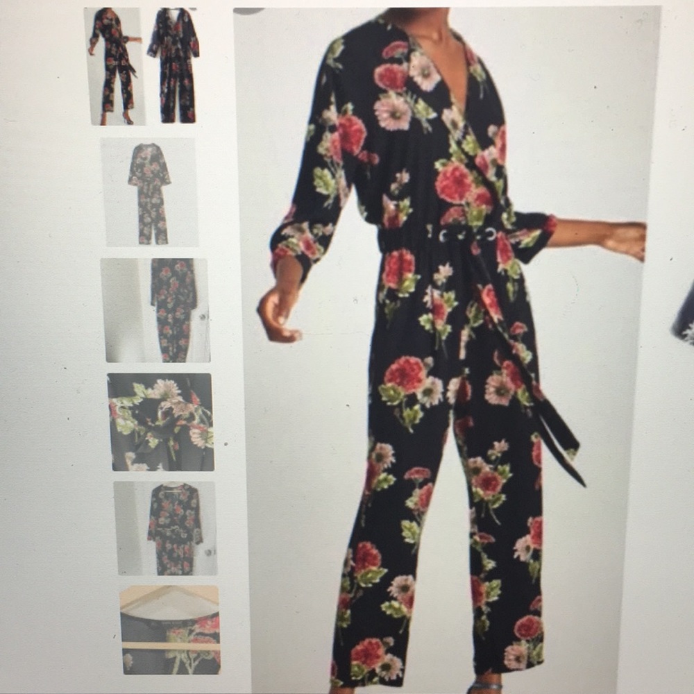 Zara Floral Black Jumpsuit